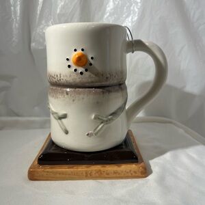 S’Mores Themed Ceramic Mug - Marshmallows on Chocolate Bar